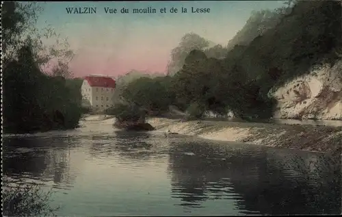 Ak Walzin Dinant Wallonien Namur, Vue du moulin et de la Lesse