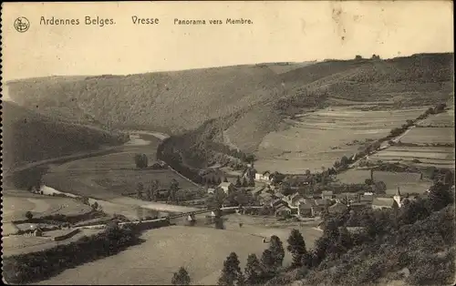 Ak Vresse sur Semois Wallonien Namur, Blick auf den Ort