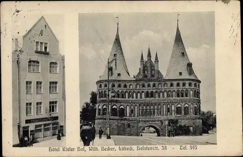 Ak Lübeck in Schleswig Holstein, Hotel Kieler Hof, Holstenstraße 38