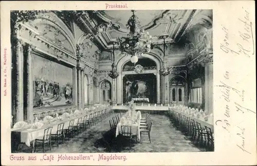 Ak Magdeburg an der Elbe, Cafe Hohenzollern, Prunksaal