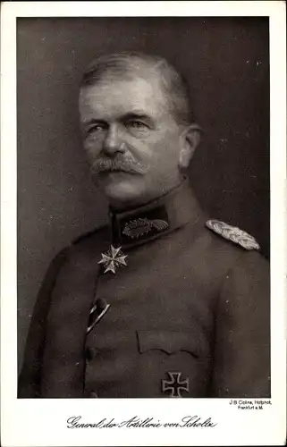 Ak General Friedrich von Scholtz, Artillerie, Portrait, Merité Orden