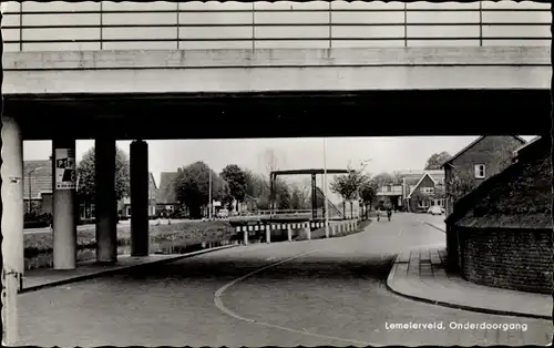 Ak Lemelerveld Overijssel, Onderdoorgang, Café Restaurant Reimink