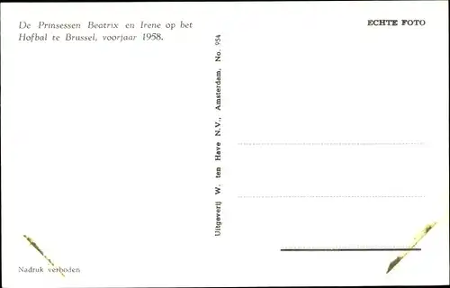 Ak Bruxelles Brüssel, Prinzessinnen Beatrix und Irene der Niederlande