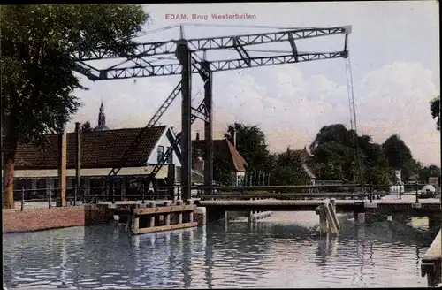 Ak Edam Volendam Nordholland, Brug Westerbuiten