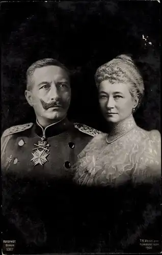 Ak Kaiser Wilhelm II. von Preußen, Kaiserin Auguste Viktoria, Portrait