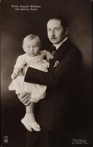 Ak Prinz August Wilhelm mit seinem Sohn, NPG 4728