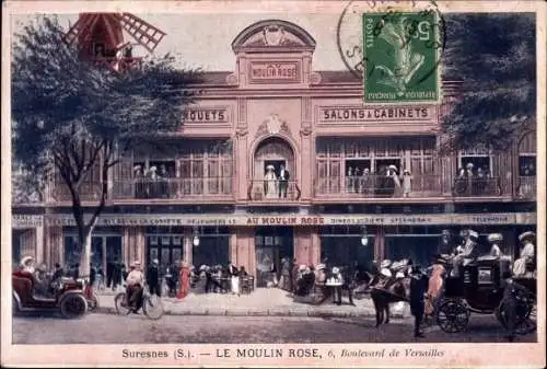 Ak Suresnes Hauts de Seine, Le Moulin Rose, 6, Boulevard de Versailles