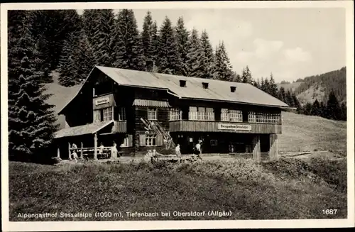 Ak Tiefenbach Oberstdorf im Oberallgäu, Alpengasthof Sesselalpe