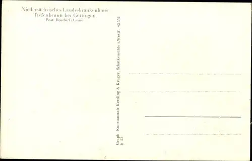 Ak Tiefenbrunn Rosdorf Niedersachsen, Niedersächsisches Landeskrankenhaus, Fontäne