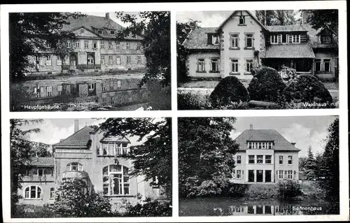 Ak Tiefenbrunn Rosdorf, Landessanatorium Rasemühle, Hauptgebäude, Waldhaus, Villa, Sonnenhaus