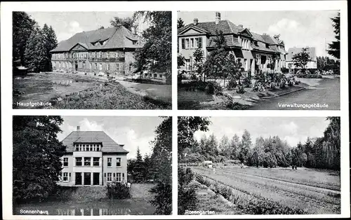 Ak Tiefenbrunn Rosdorf Niedersachsen, Landessanatorium Rasemühle, Rosengarten, Sonnenhaus