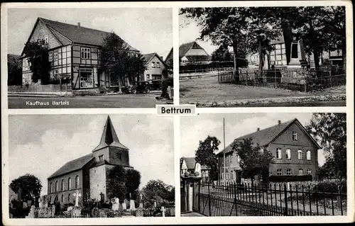 Ak Bettrum Söhlde in Niedersachsen, Kirche, Kaufhaus Bartels