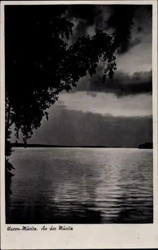 Ak Waren an der Müritz, Abendstimmung an der Müritz