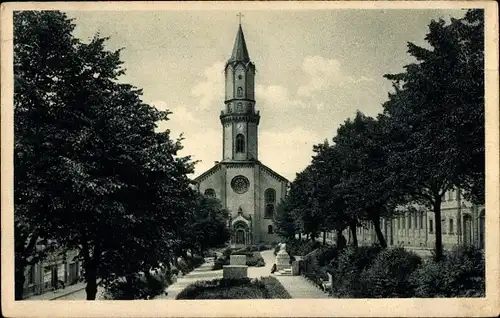 Ak Markneukirchen im Vogtland, Markt mit Kirche