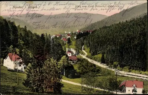 Ak Kipsdorf Altenberg im Erzgebirge, Blick vom Hotel Kaiserhof, Bärenfels