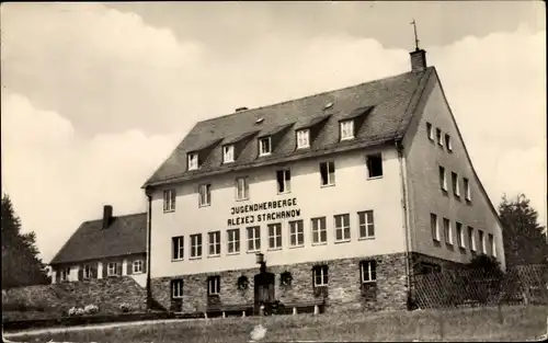 Ak Gehringswalde Wolkenstein im Erzgebirge, FDJ Herberge Alexej Stachanow