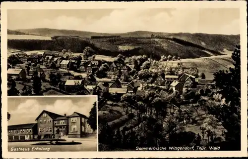 Ak Wittgendorf Thüringen, Panorama vom Ort, Gasthaus Erholung