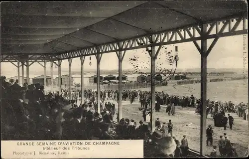 Ak Grande Semaine d'Aviation de Champagne 1909, Tribunes