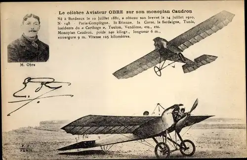 Ak Aviation, Aviateur Obre, monoplan Caudron