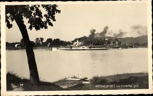 Ak Brandstatt Pupping in Oberösterreich, Donaupartie, Dampfer Babenberg