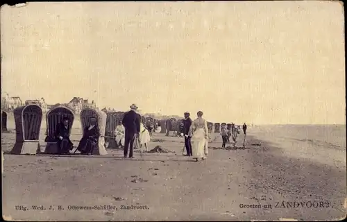 Ak Zandvoort Nordholland Niederlande, Strandpartie