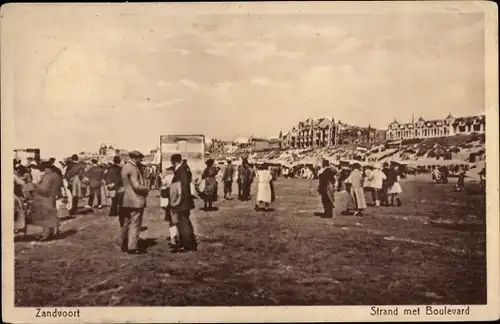 Ak Zandvoort Nordholland Niederlande, Strand met Boulevard