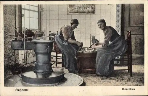 Ak Staphorst Overijssel Niederlande, Binnenhuis