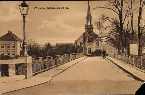 Ak Zwolle Overijssel Niederlande, Schoenkuipenbrug