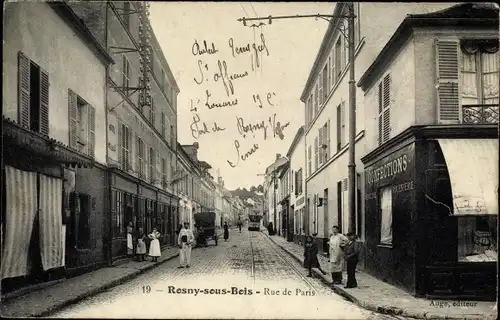 Ak Rosny sous Bois Seine Saint Denis, Rue de Paris