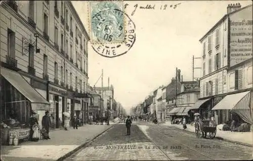 Ak Montreuil sous Bois Seine-Saint-Denis, La Rue de Paris