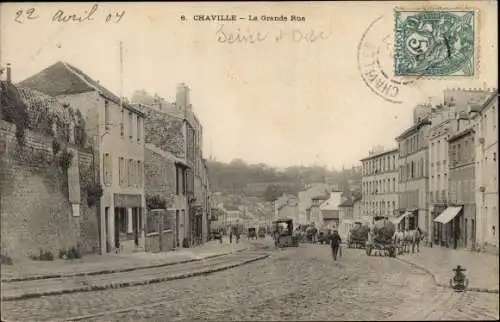 Ak Chaville Hauts de Seine, La Grande Rue