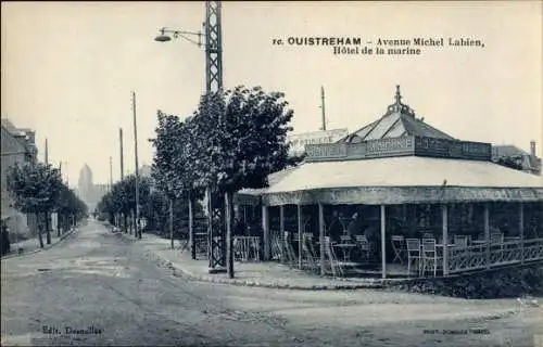 Ak Ouistreham Calvados, Avenue Michel Labien, Hotel de la marine
