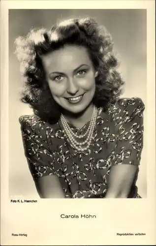 Ak Schauspielerin Carola Höhn, Portrait