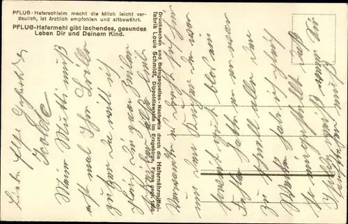 Künstler Ak Reklame, Pflug Hafermehl, Baby
