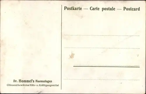 Künstler Ak Reklame, Dr. Hommel's Haematogen, Nähr und Kräftigungsmittel