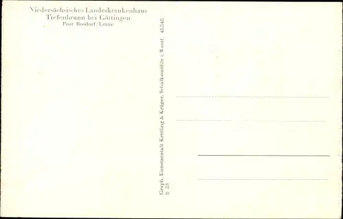 Ak Tiefenbrunn Rosdorf Niedersachsen, Landeskrankenhaus, Teichanlage