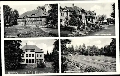 Ak Tiefenbrunn Rosdorf Niedersachsen, Landessanatorium Rasemühle, Rosengarten, Sonnenhaus