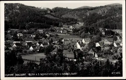 Foto Ak Jonsdorf in Sachsen, Blick a. d. Nonnenfelsen und Gondelfahrt