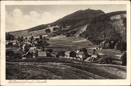 Ak Waltersdorf Großschönau Oberlausitz, Totalansicht der Ortschaft und Umgebung, Felder