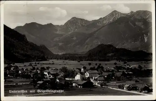 Ak Unterwössen in Oberbayern, Fernsicht mit Geigelsteingruppe