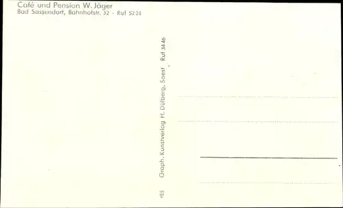 Ak Bad Sassendorf im Kreis Soest, Pension W. Jäger, Bahnhofstraße 32
