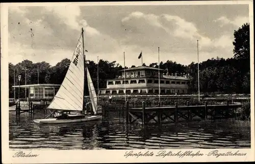 Ak Potsdam in Brandenburg,Sportplatz Luftschiffhafen Regattahaus