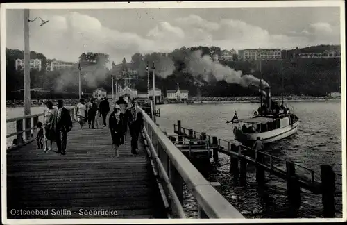 Ak Ostseebad Sellin auf Rügen, Seebrücke