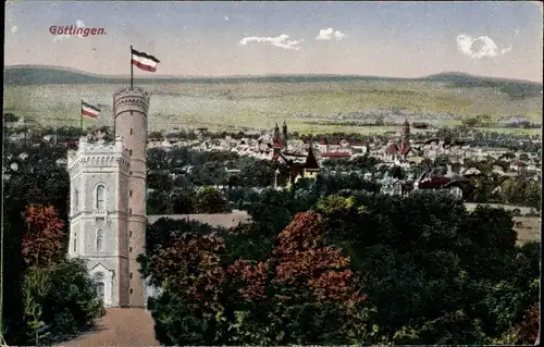 Ak Göttingen in Niedersachsen, Gesamtansicht, Turm