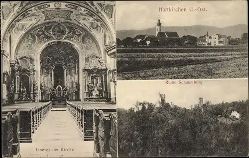 Ak Hartkirchen in Oberösterreich, Ruine Schaumburg, Kirche, Innenansicht