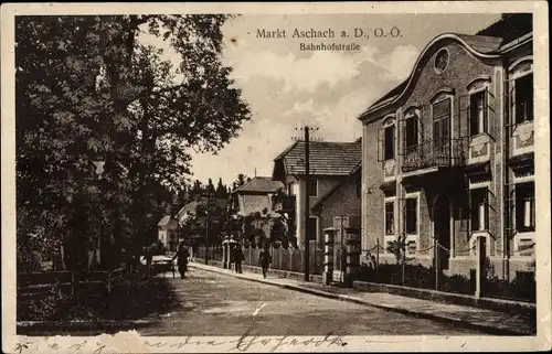 Ak Aschach an der Donau Oberösterreich, Bahnhofstraße