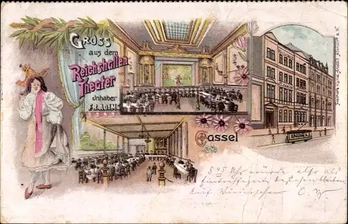 Litho Kassel in Hessen, Reichshallen Theater, Inh. Fr. Adams