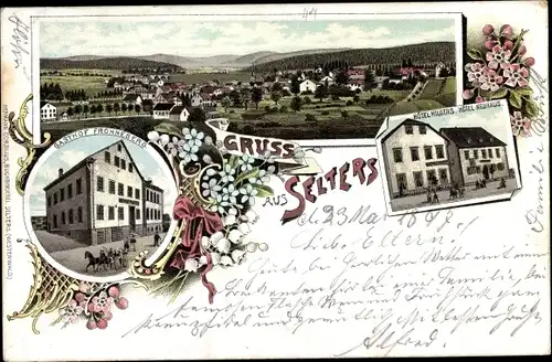 Litho Selters im Westerwald, Gasthof Frohneberg, Hotel Hilgers, Hotel Neuhaus