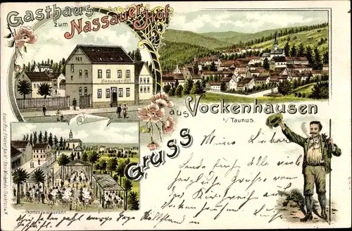 Litho Vockenhausen Eppstein im Taunus, Gasthaus zum Nassauer Hof