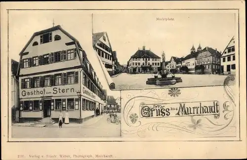 Ak Murrhardt in Baden Württemberg, Gasthof zum Stern, Marktplatz